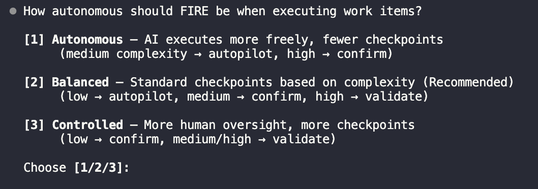 FIRE Autonomy Configuration